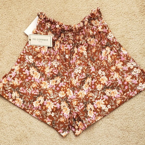 NO COMMENT Tie Waist Shorts - Picture 2 of 3